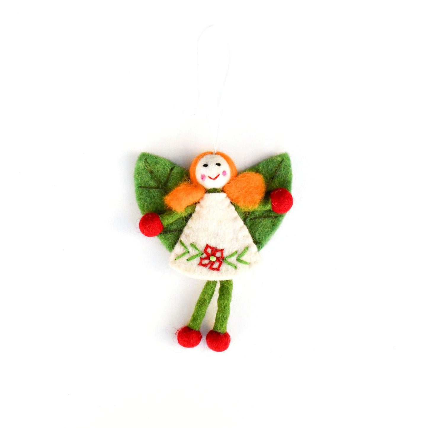 Felt Leaf Fairy - Yellow Hair White Dres