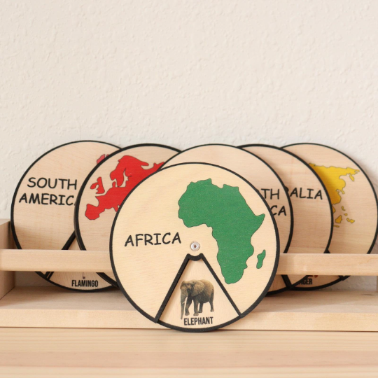 Continents and Animals Wheels