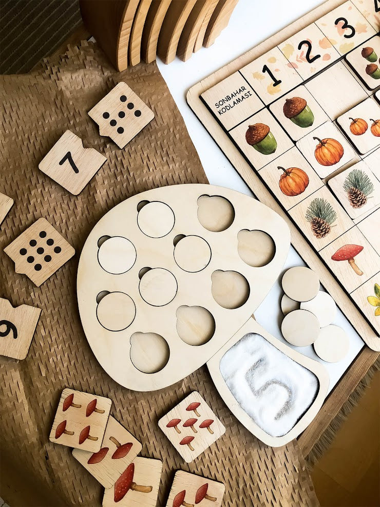 Counting and Sand Tray Mushroom