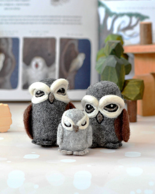 Felt Owl Family (Set of 3)
