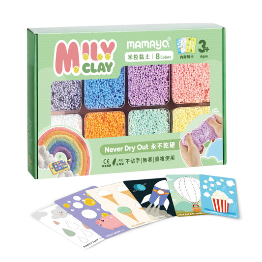 【mamayo】米粒黏土經典8色組(內含教學牌卡)