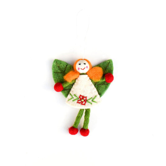 Felt Leaf Fairy - Yellow Hair White Dres