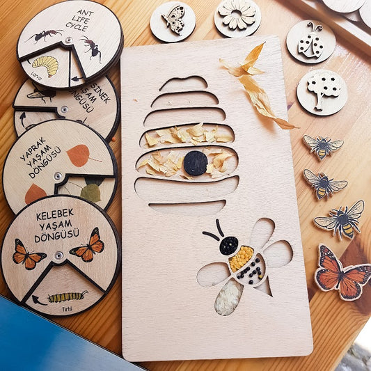 Sensory Tray (Bee) - Natural